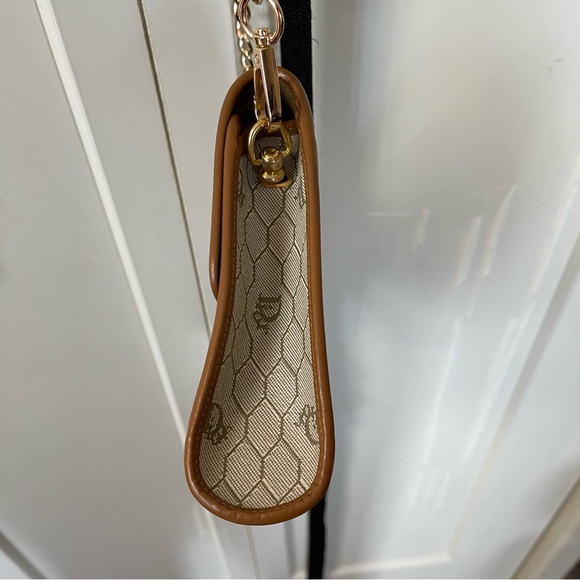 Vintage Dior honeycomb Beige & Brown Coated Canvas Shoulder Bag-no dustbag - Picture 9 of 16